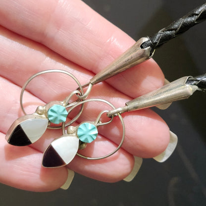 Zuni | Artist Jonathan Beyuka | Hoop Dancer Inlay Bolo Tie | Sterling Silver