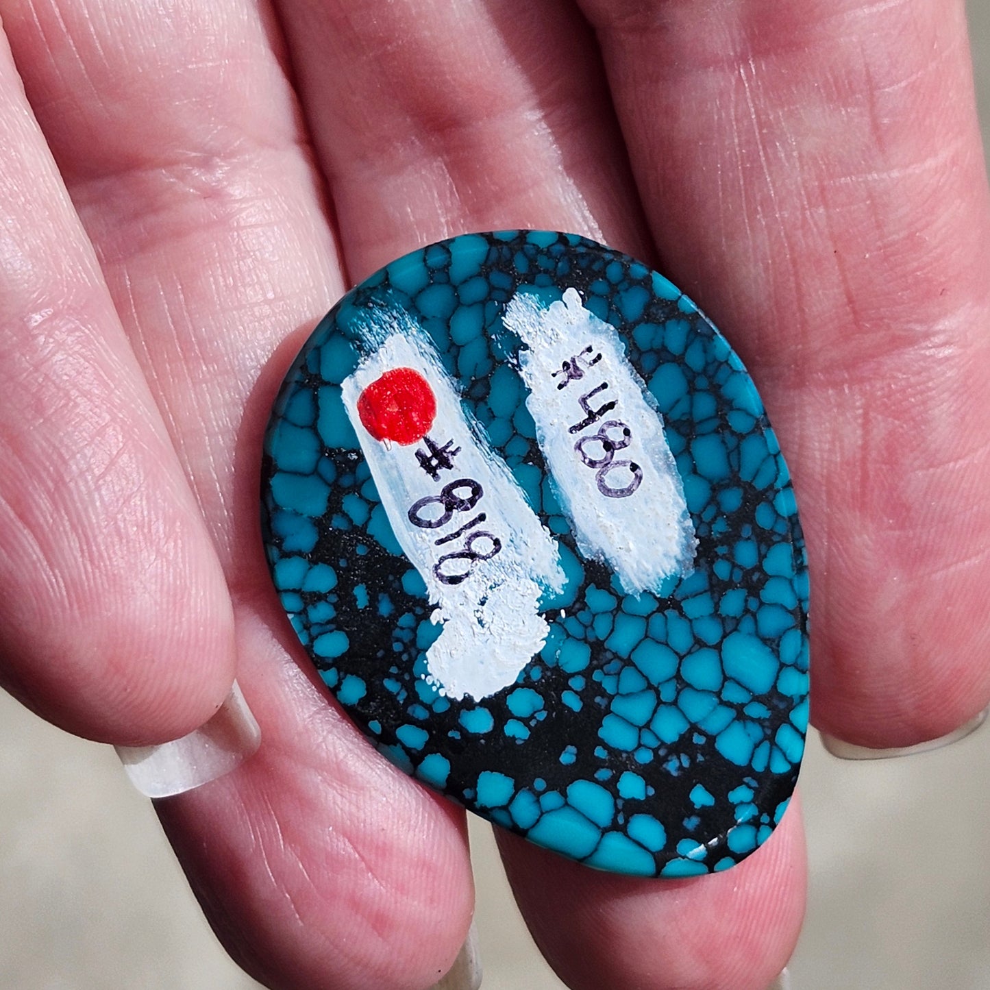 28.83ct Lone Mountain Spiderweb Turquoise | Pear Cabochon | #818