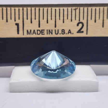 13.75ct Sky Blue Topaz | Custom Fantasy Cut | Round