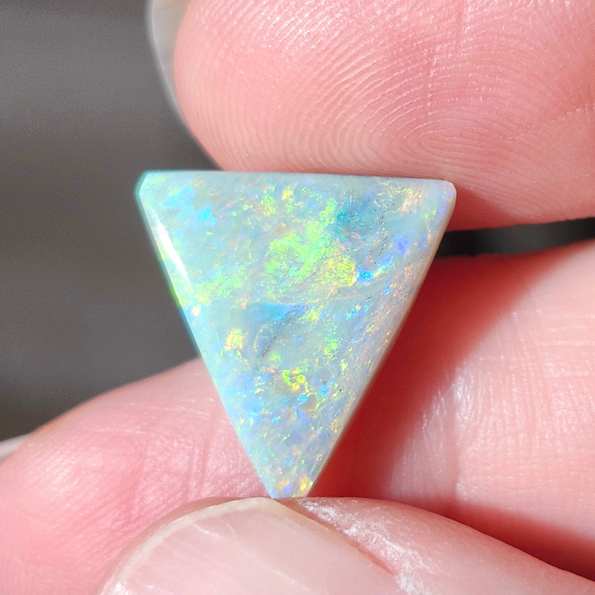 5.05ct Lightning Ridge Semi-Black Australian Opal | Triangular Cut Cabochon | #E306