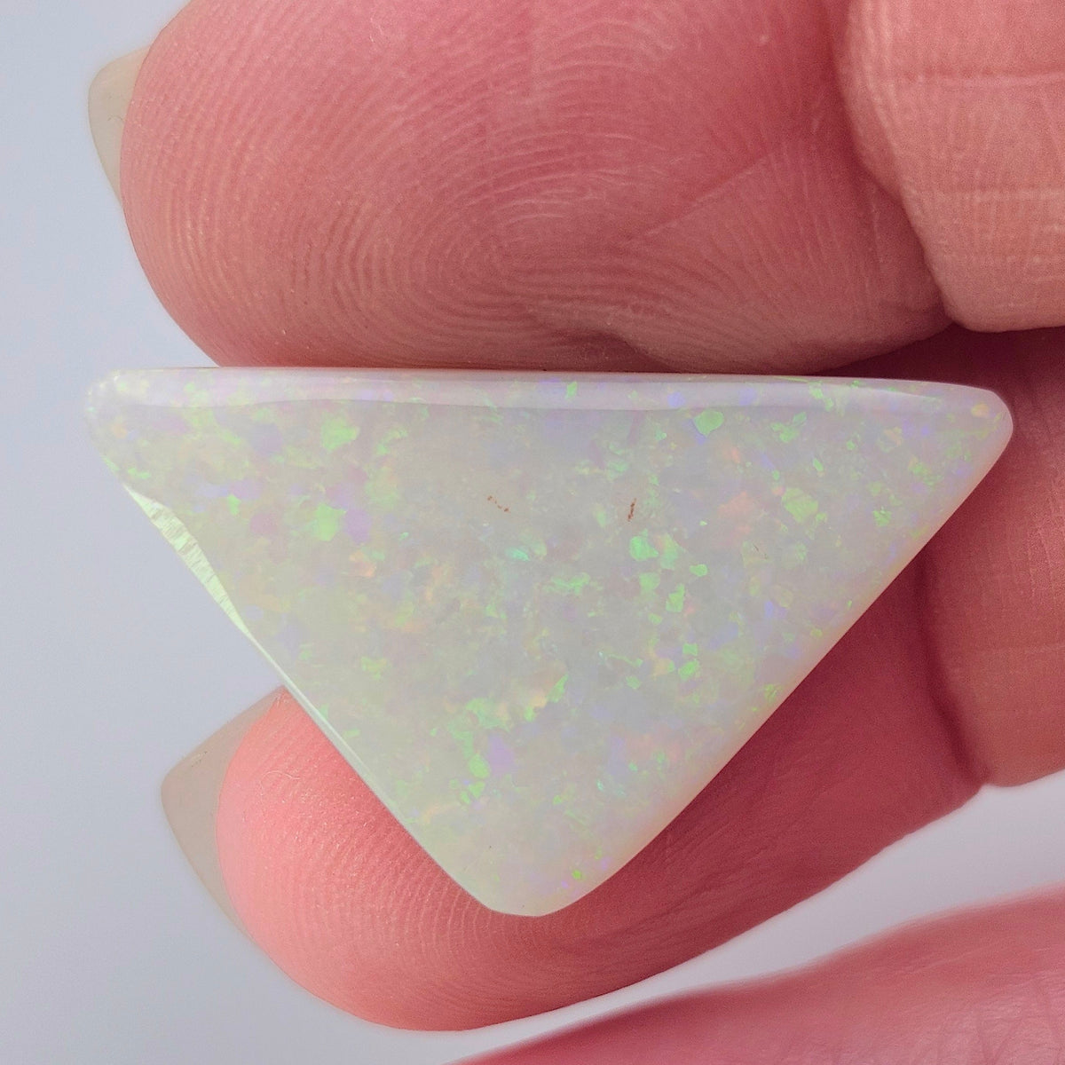 7.47ct White Cliffs Australian White Opal | Triangular Cut Cabochon | #E305