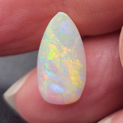 1.58 Lightning Ridge Light Crystal Australian Opal | Pear Cabochon | #E307