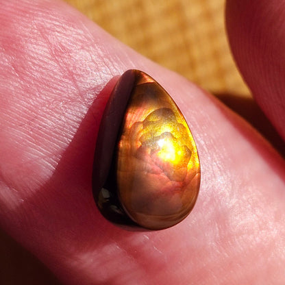 3.16ct Loose Fire Agate | Pear Cabochon