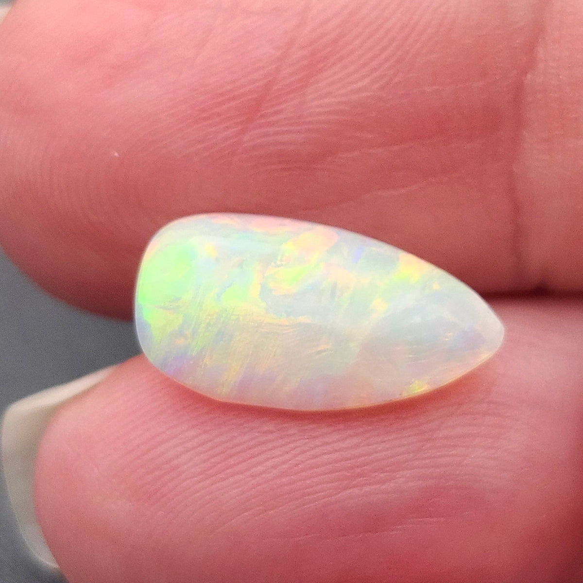 1.58 Lightning Ridge Light Crystal Australian Opal | Pear Cabochon | #E307