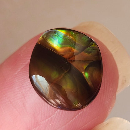 3.43ct Loose Fire Agate | Freeform Oval Cabochon