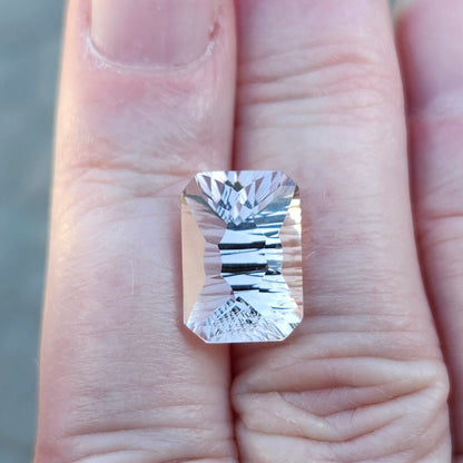 7.21ct Morganite | Fancy Laser Cut Emerald Shape