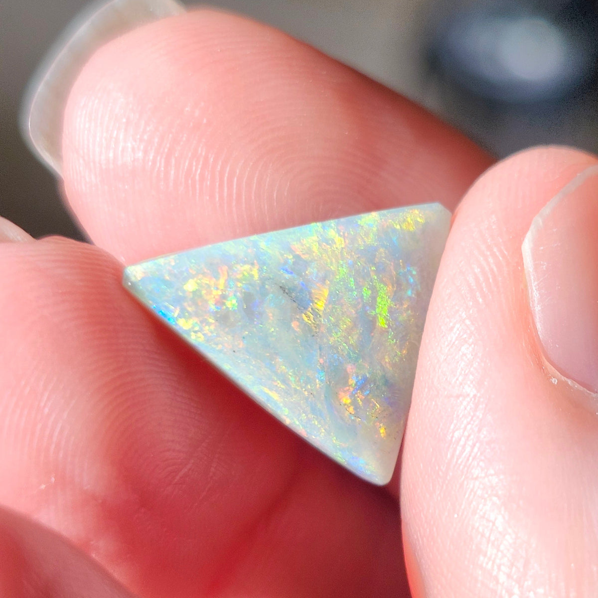 5.05ct Lightning Ridge Semi-Black Australian Opal | Triangular Cut Cabochon | #E306