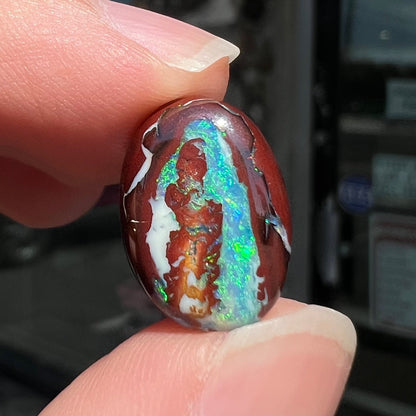 Arabella | Koroit Boulder Opal and Diamond Ring | Estate | 10kt Yellow Gold