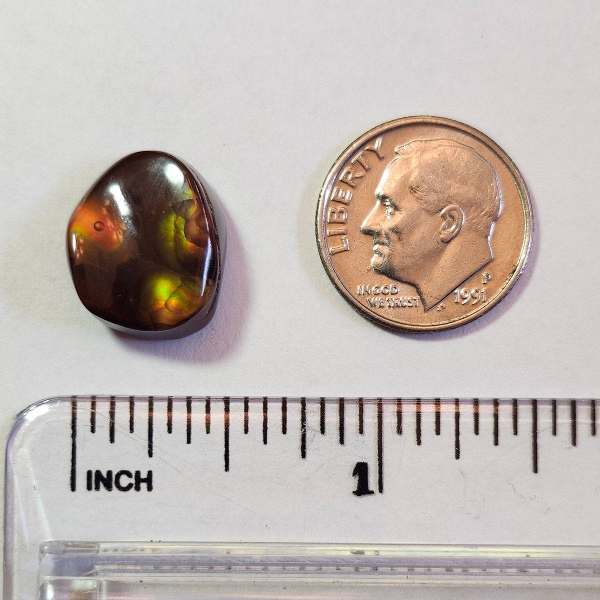 9.56ct Loose Fire Agate | Freeform Oval Cabochon