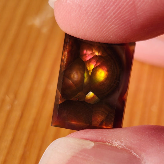 7.02ct Loose Faceted Fire Agate | Rectangular Emerald Cut