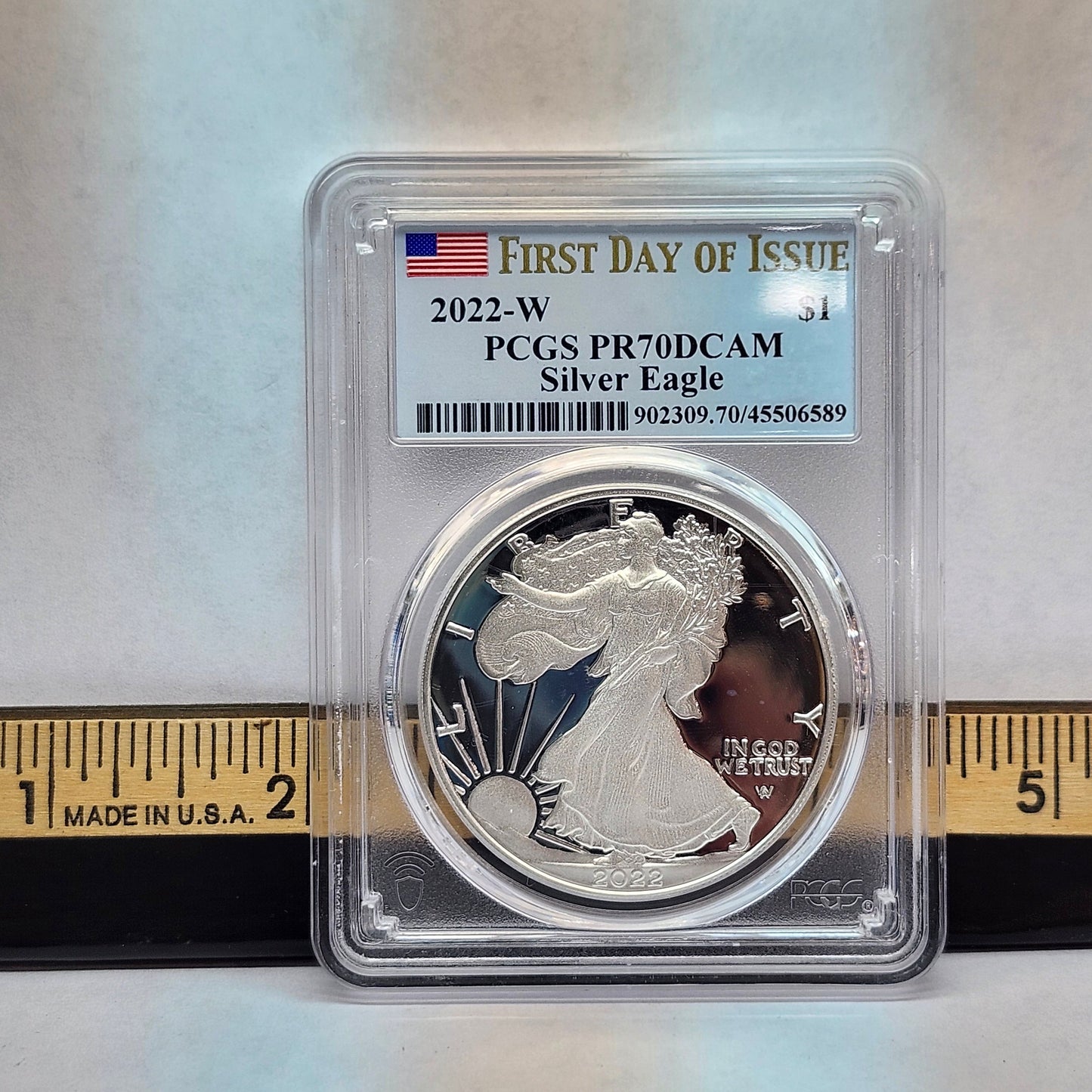 2022-W $1 Silver Eagle PCGS PR70DCAM Collectible Coin | First Day of Issue | Fine Silver | #24