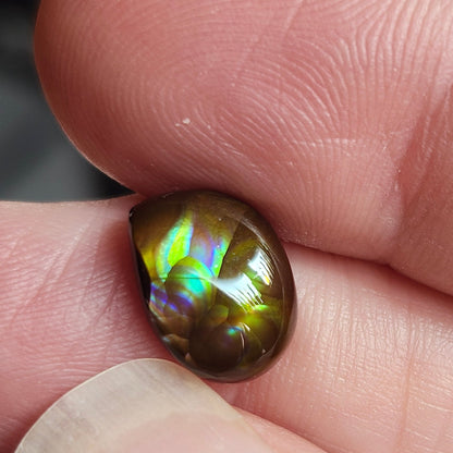 3.07ct Loose Fire Agate | Freeform Pear Cabochon