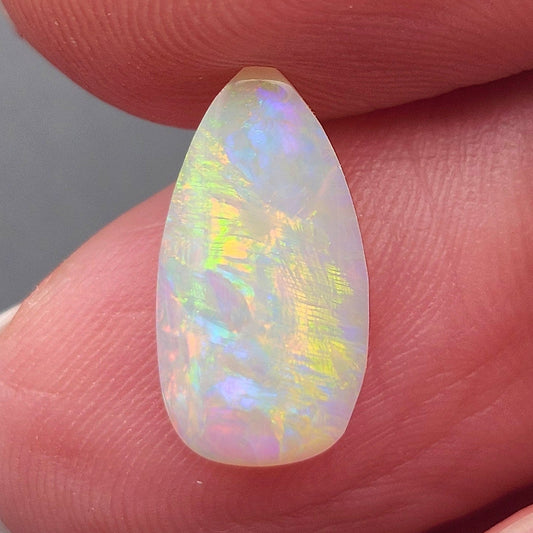 1.58 Lightning Ridge Light Crystal Australian Opal | Pear Cabochon | #E307