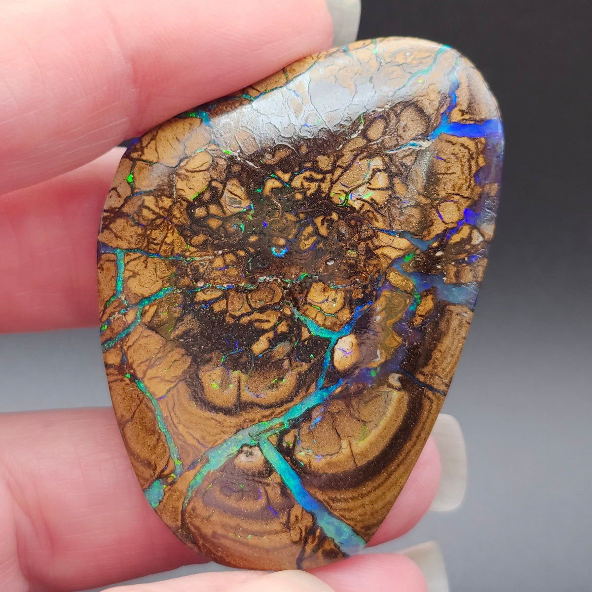 132.51ct Koroit Australian Boulder Opal | Pear Shape Cabochon | Two-Sided Stone | #E292