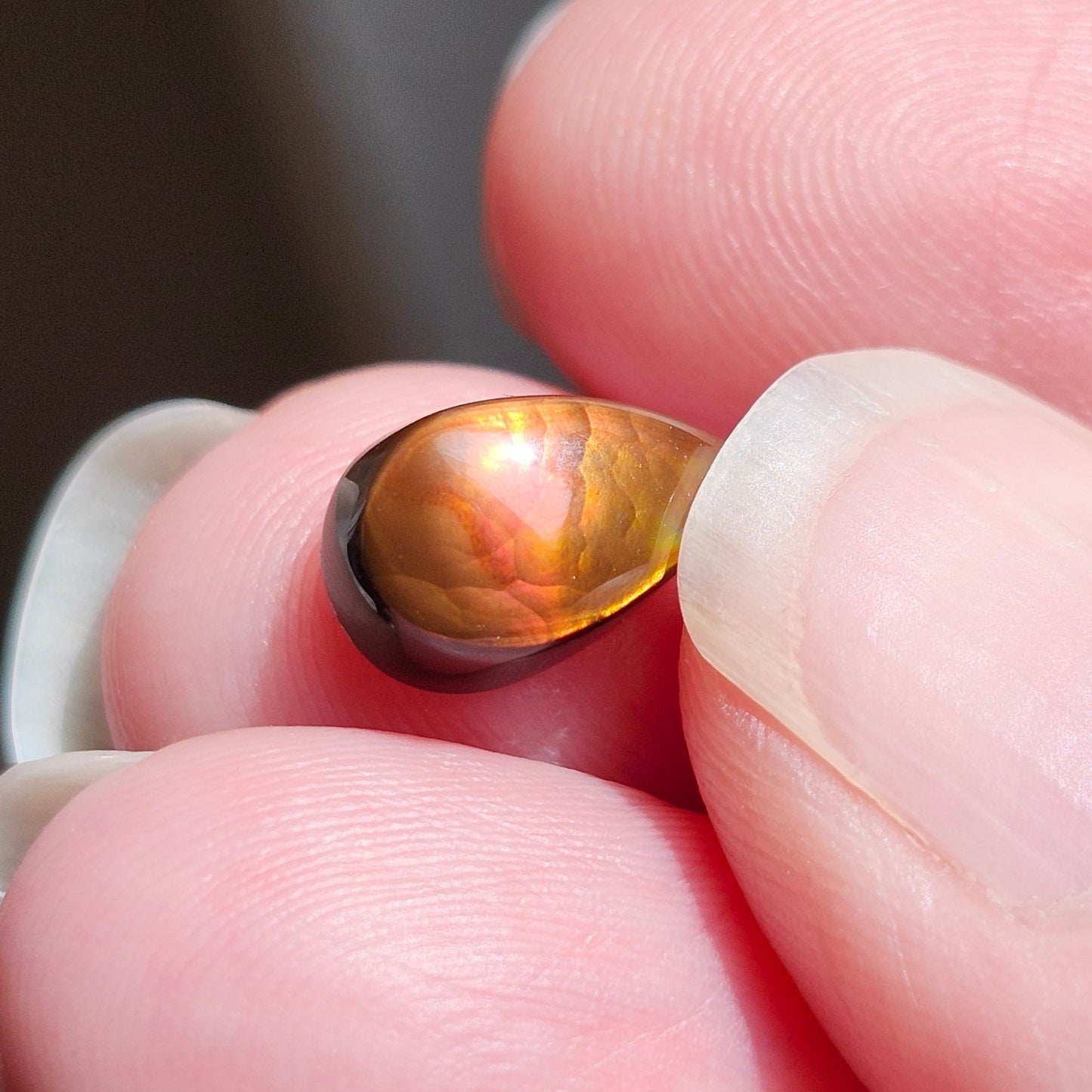 3.16ct Loose Fire Agate | Pear Cabochon