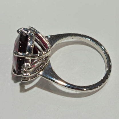 6.83ct | Rubellite Tourmaline and Diamond Ring | 18kt | White Gold