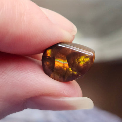 5.14ct Loose Fire Agate | Freeform Pear Cabochon