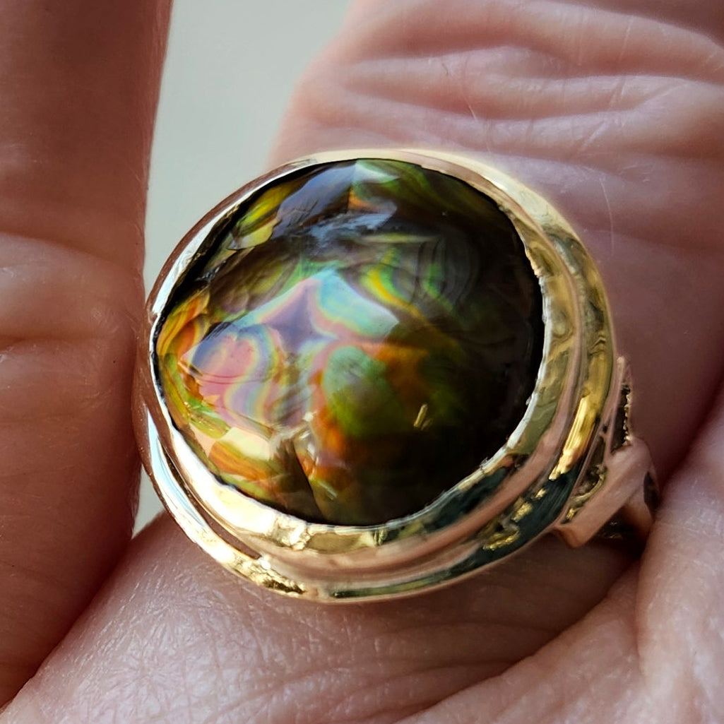 Ladies' Freeform Fire Agate Ring | 14kt