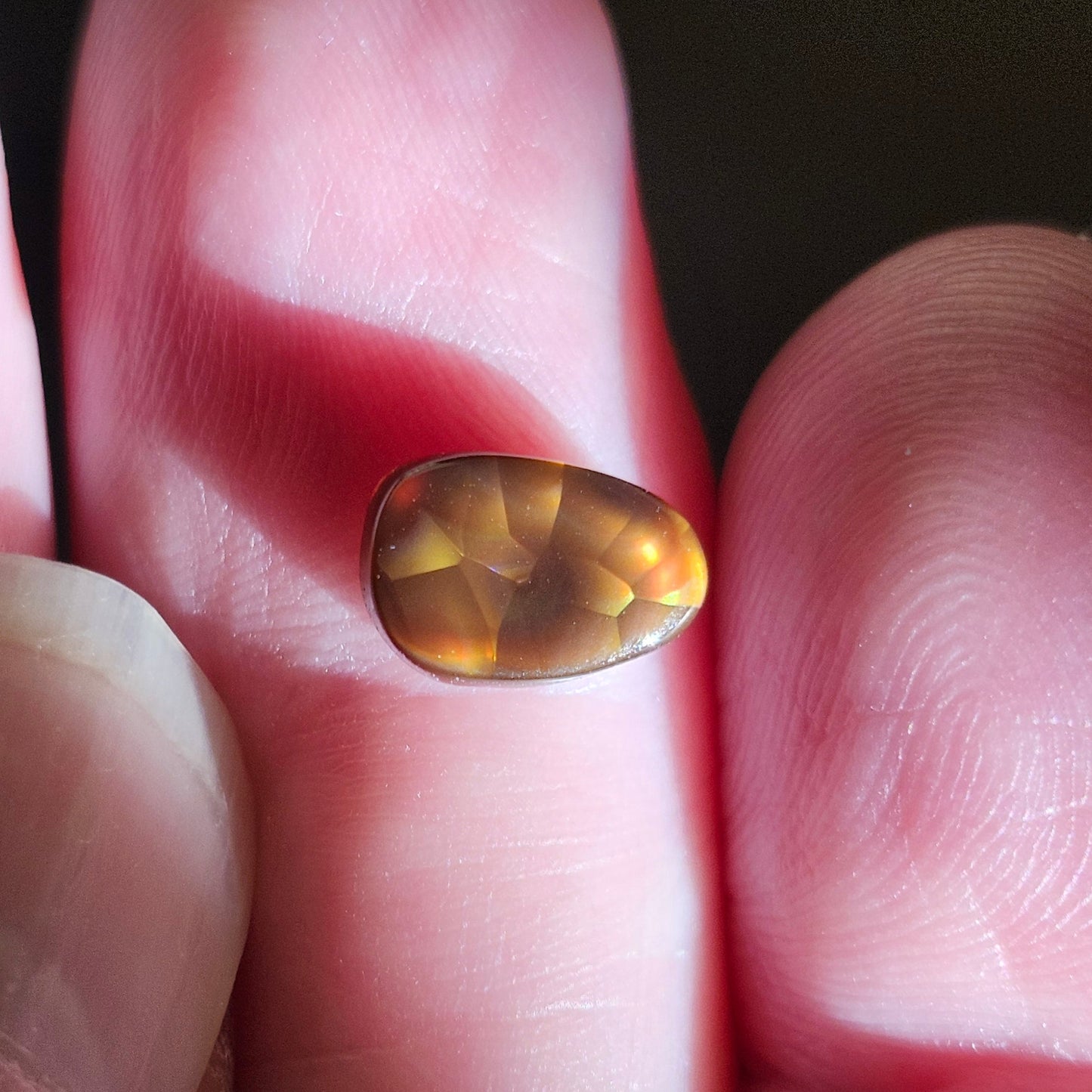 1.62ct Loose Fire Agate | Freeform Pear Cabochon