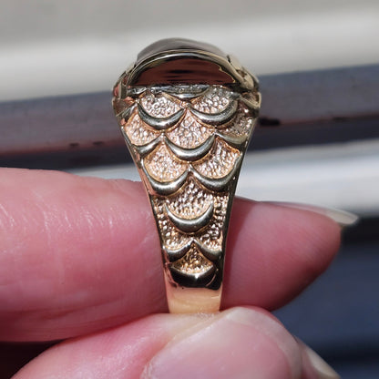 Rondo | 10.90 Gram Custom Fire Agate Ring | 14kt Yellow Gold