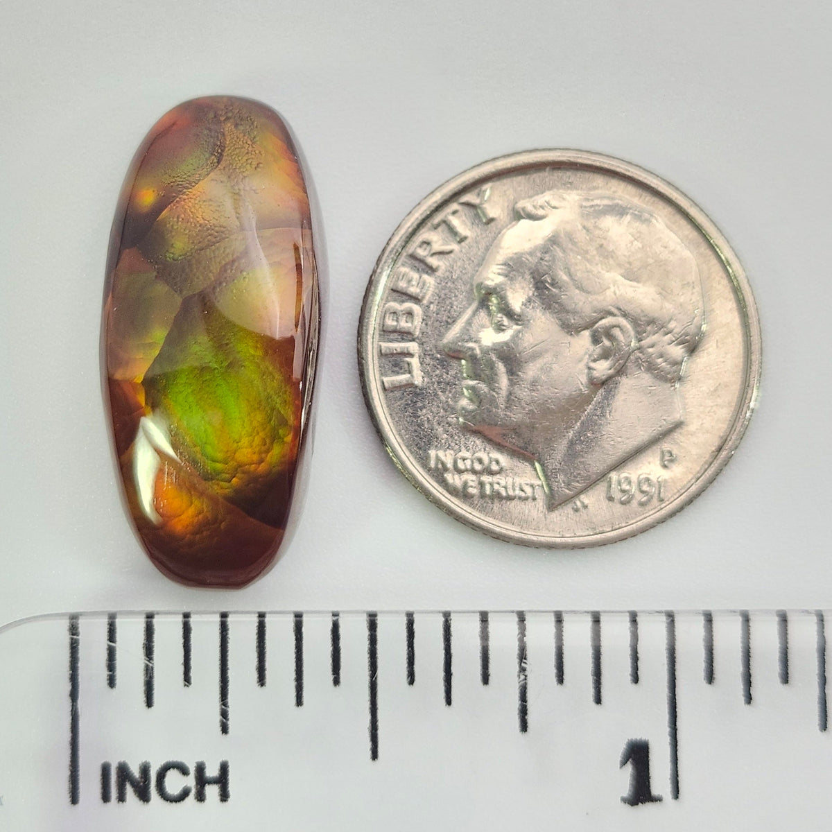 11.34ct Loose Fire Agate | Freeform Oval Cabochon