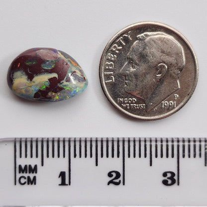 4.05ct Yowah Australian Boulder Opal | Freeform Pear Cabochon | #E296