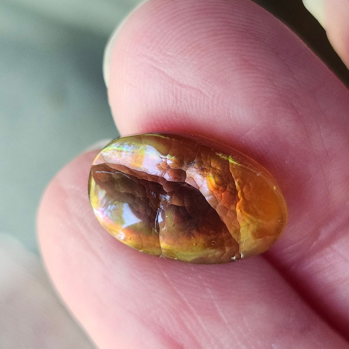 6.78ct Loose Fire Agate | Oval Cabochon