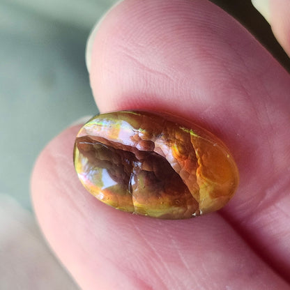 6.78ct Loose Fire Agate | Oval Cabochon