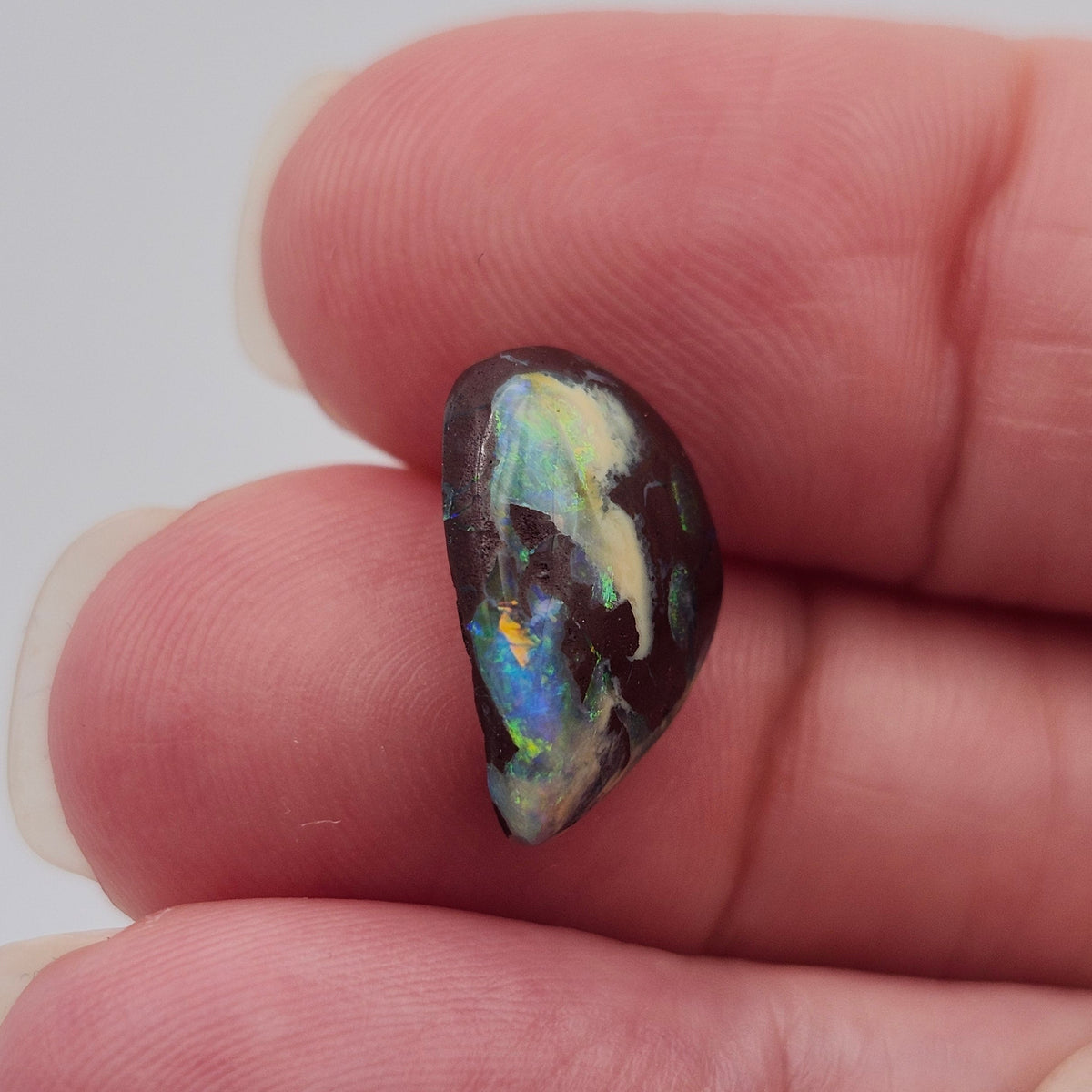 4.05ct Yowah Australian Boulder Opal | Freeform Pear Cabochon | #E296