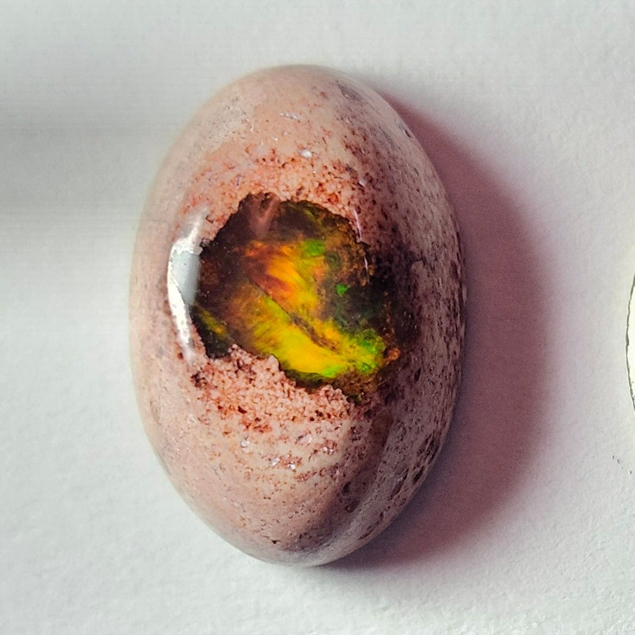 7.36ct Mexican Matrix Fire Opal | Oval Cabochon
