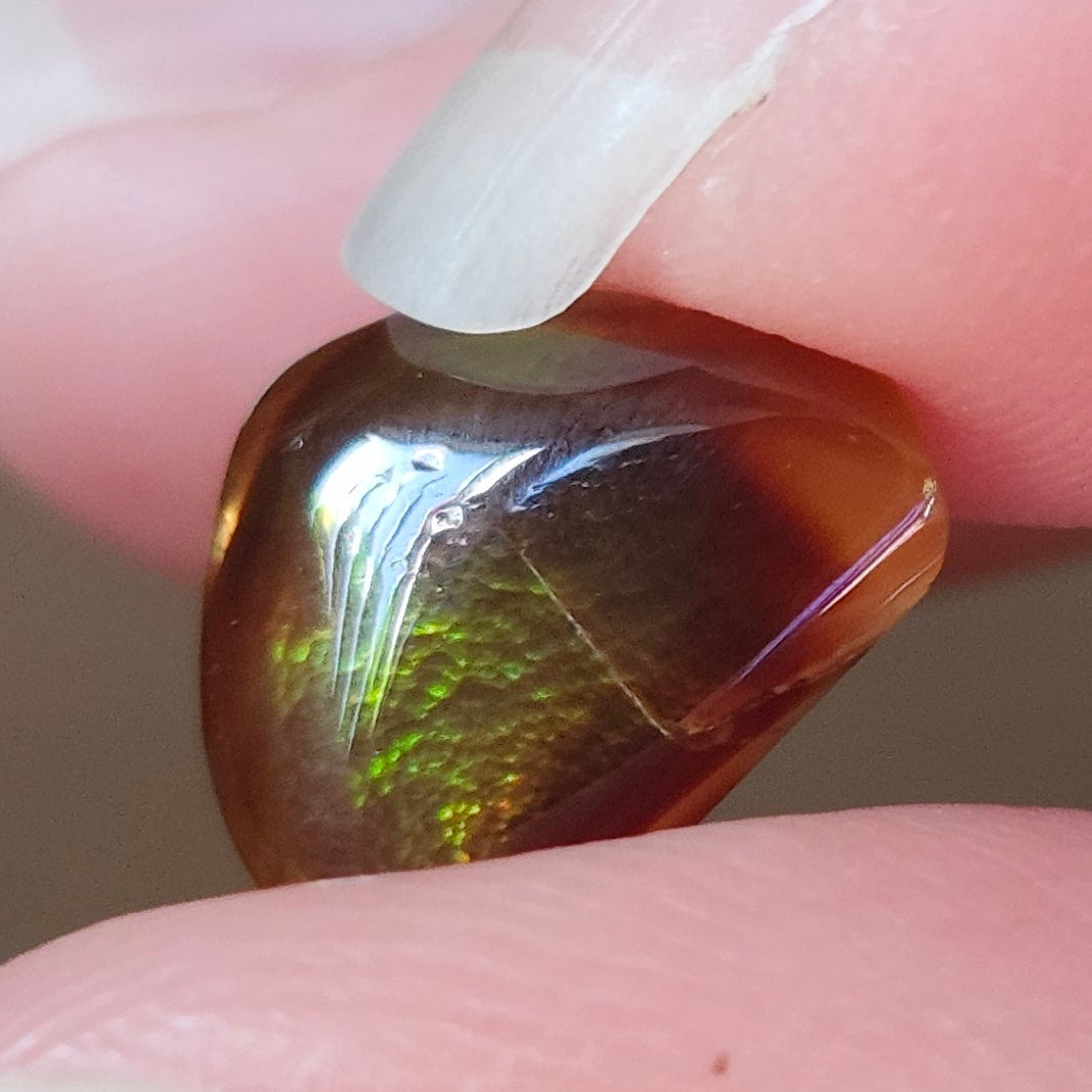 3.33ct Loose Fire Agate | Freeform Pear Cabochon