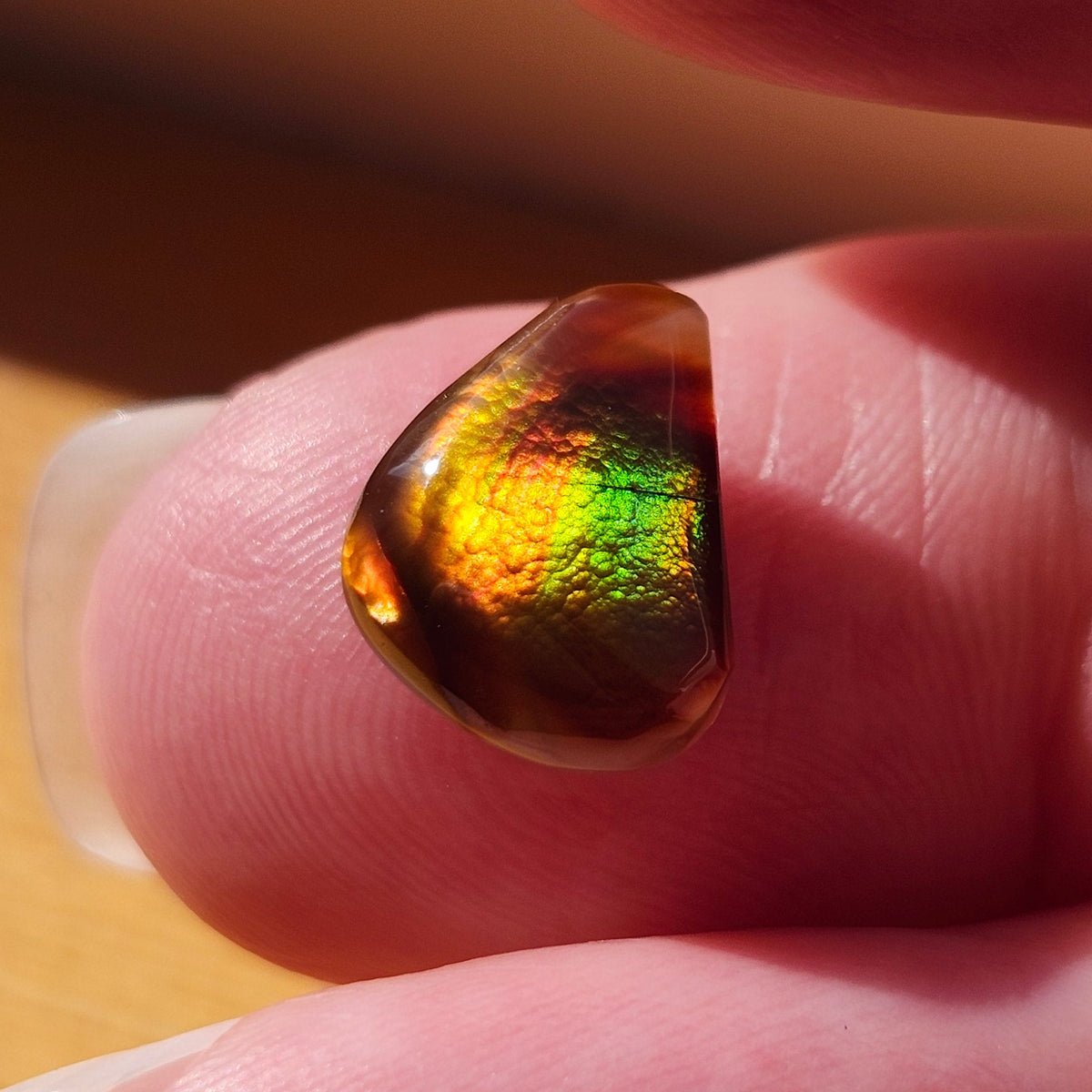 3.33ct Loose Fire Agate | Freeform Pear Cabochon