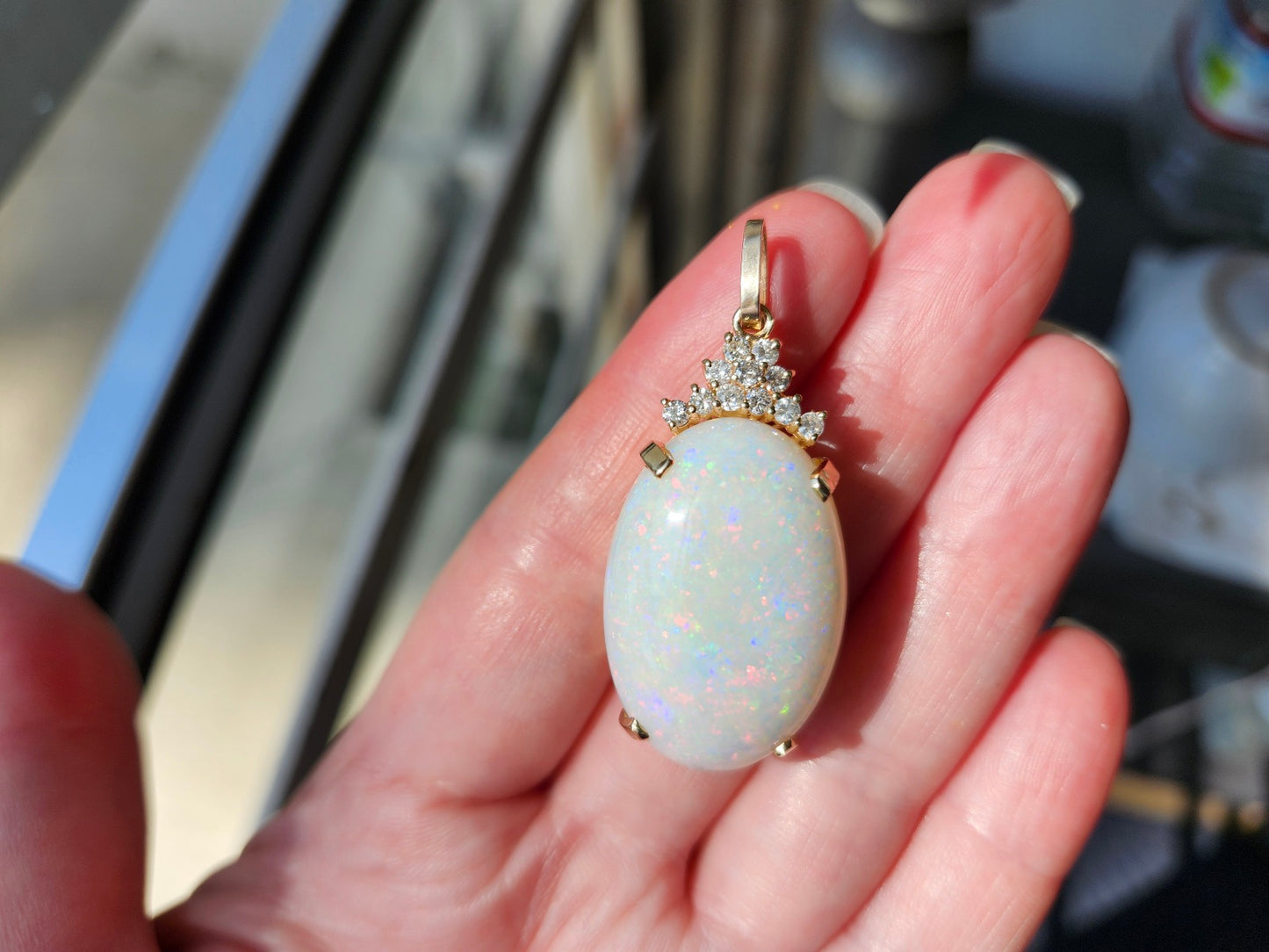 Princess Anne | Australian Coober Pedy Opal Pendant in 14kt Gold