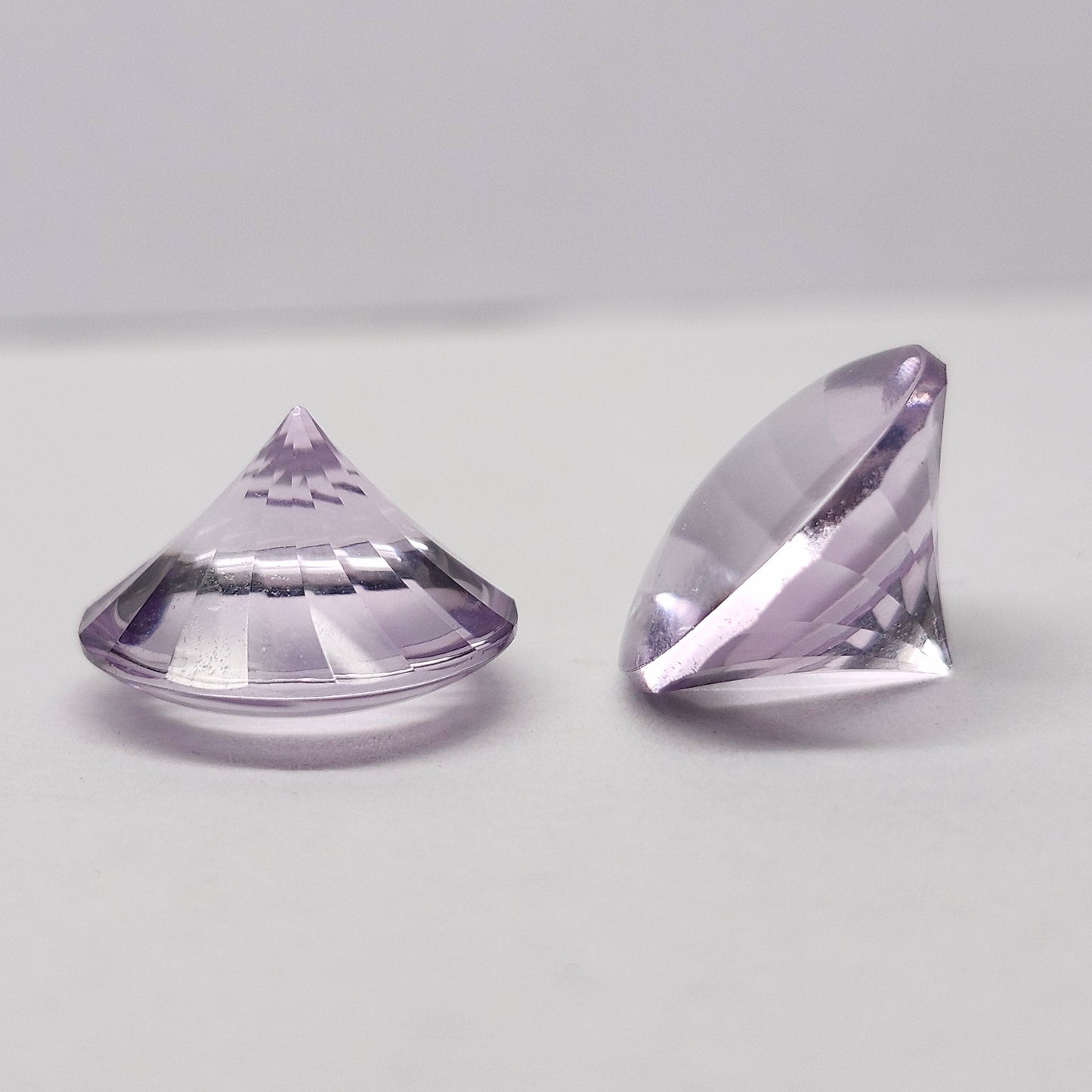 Laser Cut Amethyst Matched Pair | Custom Fancy Cut | Round