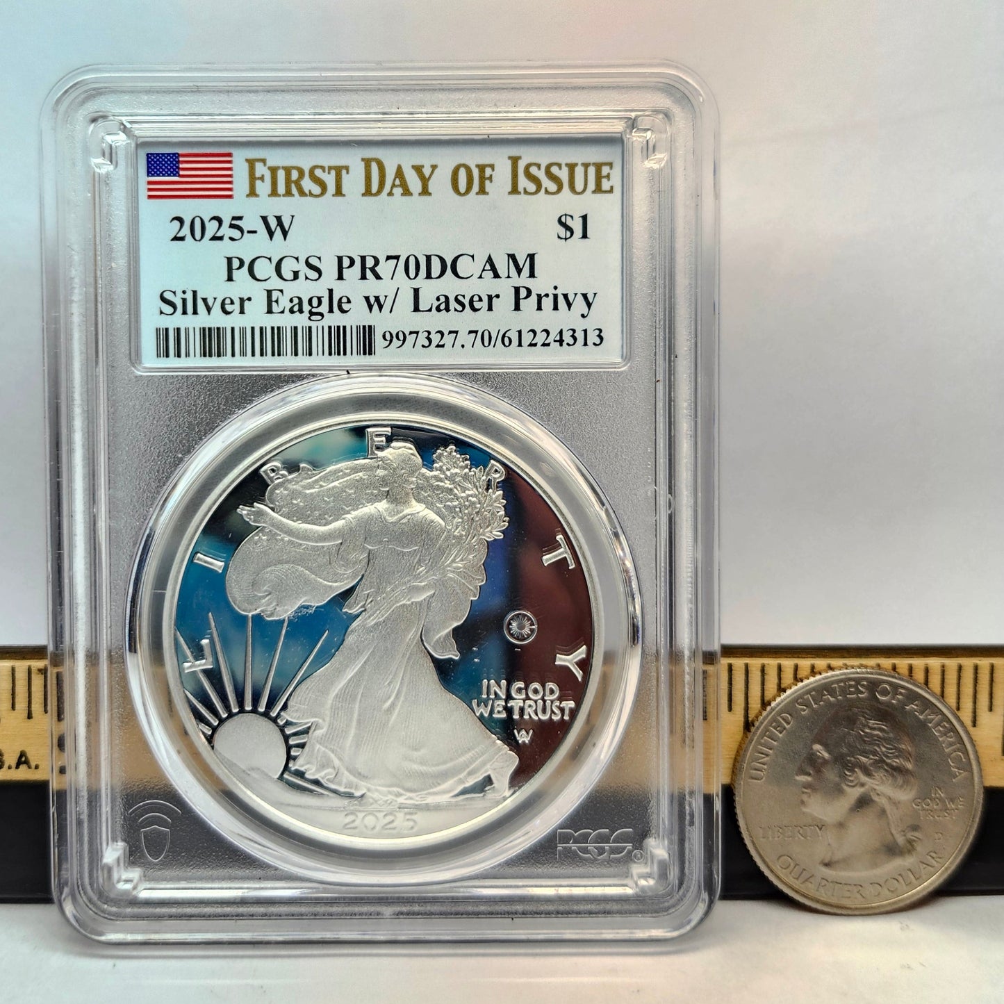 2025-W $1 Silver Eagle Collectible Coin w/ Laser Privy | Fine Silver | #12