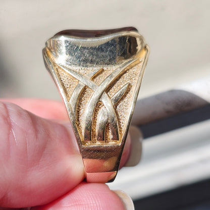 Igneas | Men's 21.49 Gram Custom Fire Agate Ring | 14kt Yellow Gold