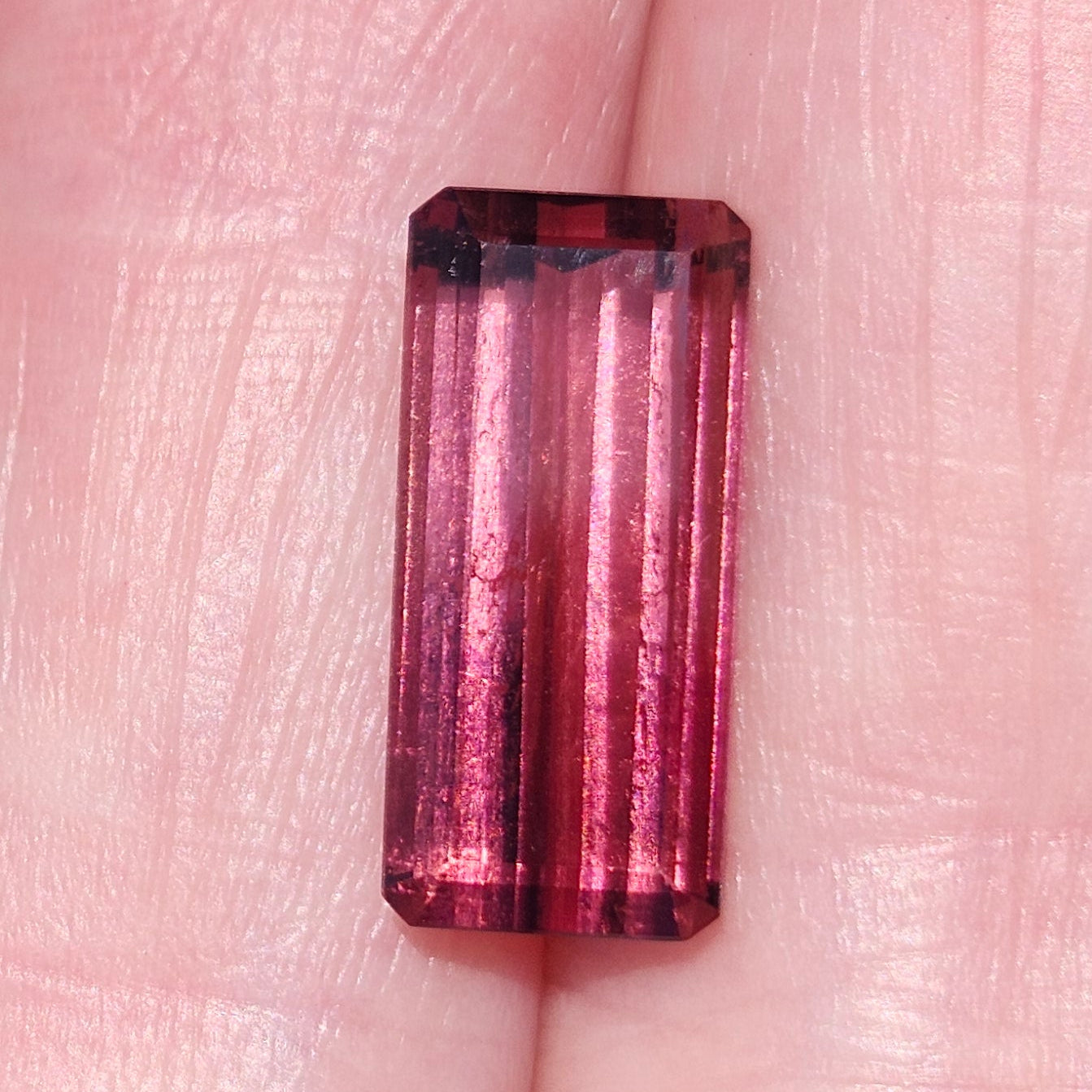 5.06ct Bi-Color Pink Rubellite Tourmaline | Emerald Cut