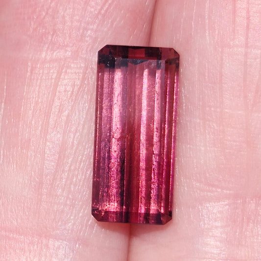 5.06ct Bi-Color Pink Rubellite Tourmaline | Emerald Cut
