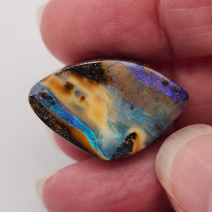 25.19ct Australian Koroit Boulder Opal | Freeform Pear Cabochon | #E299