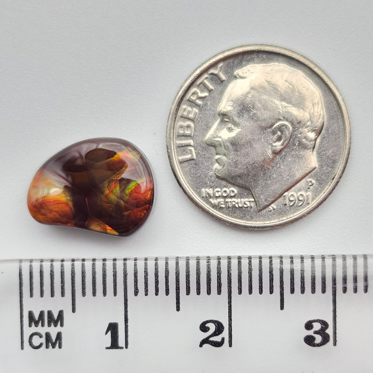 4.84ct Arizona Fire Agate | Freeform Pear Cabochon