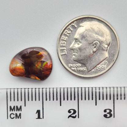 4.84ct Arizona Fire Agate | Freeform Pear Cabochon