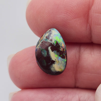 4.05ct Yowah Australian Boulder Opal | Freeform Pear Cabochon | #E296