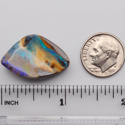25.19ct Australian Koroit Boulder Opal | Freeform Pear Cabochon | #E299