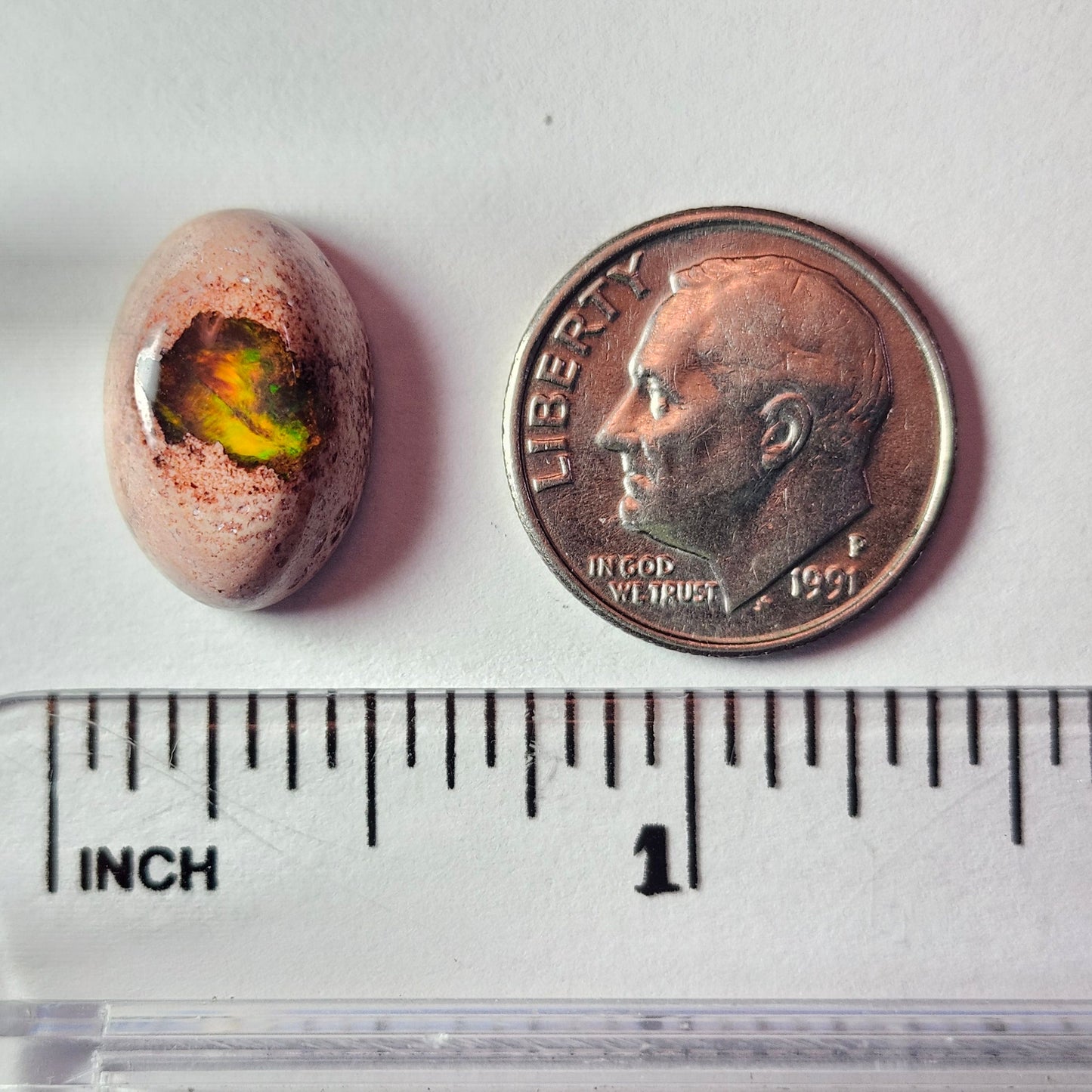 7.36ct Mexican Matrix Fire Opal | Oval Cabochon