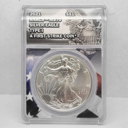 2021 S$1 Silver Eagle First Strike Collectible Coin | ANACS-MS70 | Fine Silver | #21