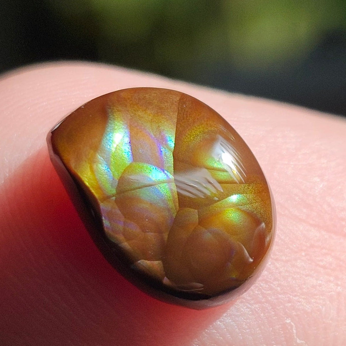 3.07ct Loose Fire Agate | Freeform Pear Cabochon