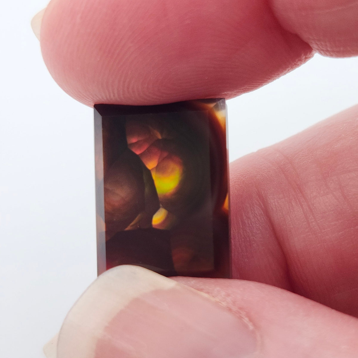 7.02ct Loose Faceted Fire Agate | Rectangular Emerald Cut