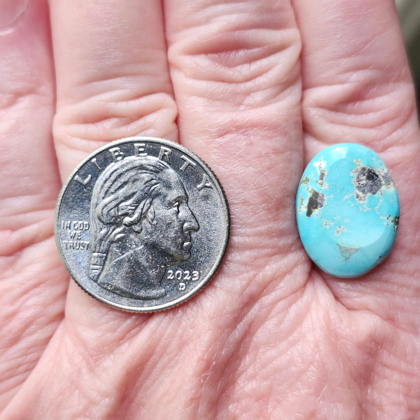 Turquoise #304 | Kingman | Oval Cabochon Cut | Preformed