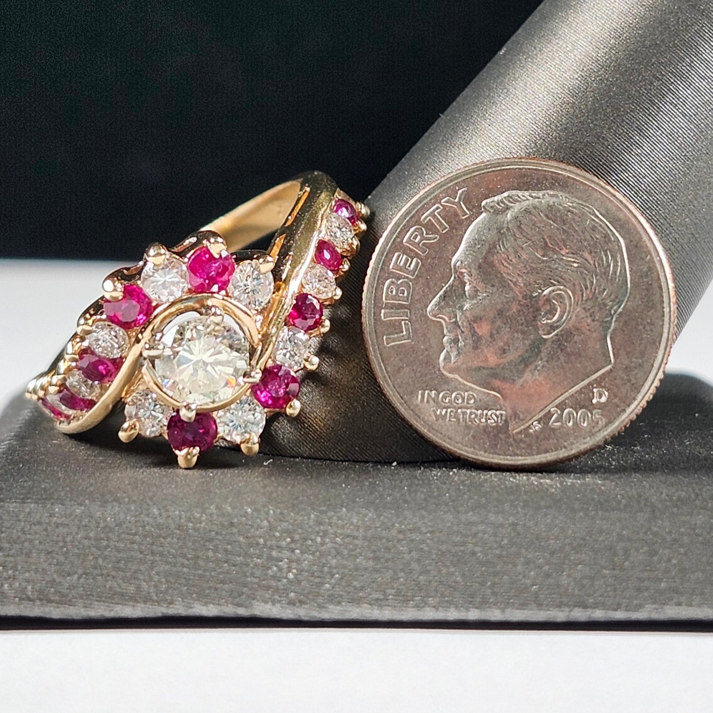 Estate | Burma Ruby and Diamond Engagement Ring | 14kt Yellow Gold