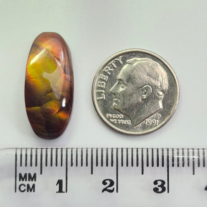 11.34ct Loose Fire Agate | Freeform Oval Cabochon